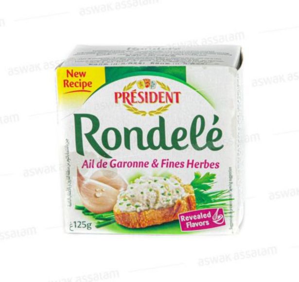 FROMAGE A TARTINER AIL & FINES HERBES 125G RONDELE PRESIDENT offre à 39,95 Dh