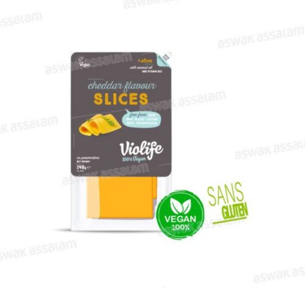 FROMAGE CHEDDAR EN TRANCHES 140G VIOLIFE offre à 31,95 Dh