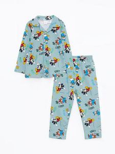 Polo Collar Long Sleeve Disney Printed Baby Boy Pajamas Set offre à 179 Dh sur LC Waikiki