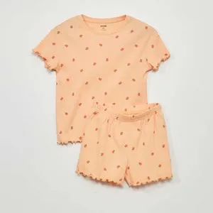 Pyjama court côtelé - 2 pièces
 - Orange offre à 160 Dh sur Kiabi