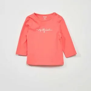 T-shirt à manches longues avec imprimé  - Rose offre à 30 Dh sur Kiabi