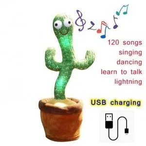 Jouet en forme de Cactus dansant, jouet électronique, secoueur, souple, Rechargeable, éducatif pour l'enfance, 120 chansons, ornement pour se tortiller offre à 79 Dh sur Jumia