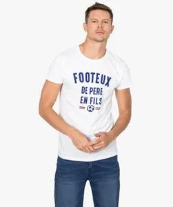 Tee-shirt homme à manches courtes message humour football offre à 3,89 Dh sur GÉMO