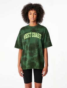 Tee-shirt oversize West Coast vert tie and dye offre à 7,99 Dh sur Jennyfer