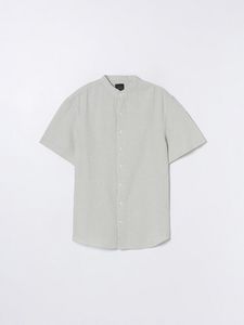 Short Sleeve Cotton - Linen Shirt offre à 259 Dh sur Lefties