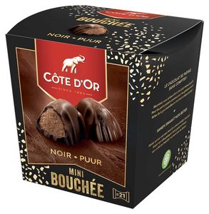 Boite chocolats noir truffé au lait 20 pièces Mini Bouchées 158g - COTE D'OR offre à 91,95 Dh sur Marjane