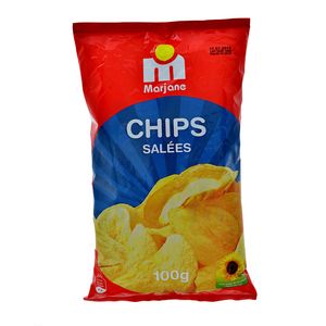 Chips salées 100g - MARJANE offre à 9,95 Dh sur Marjane Market