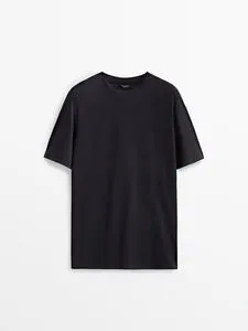 T-shirt manches courtes en coton mercerisé offre à 299 Dh sur Massimo Dutti